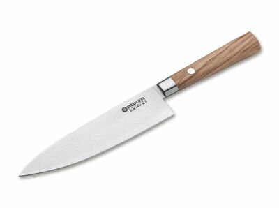 Böker Manufaktur Solingen 130439DAM damaškový kuchařský nůž 15,7 cm hnědá