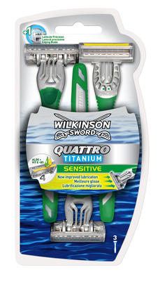 Wilkinson Sword Quattro Titanium Sensitive 3ks žiletky