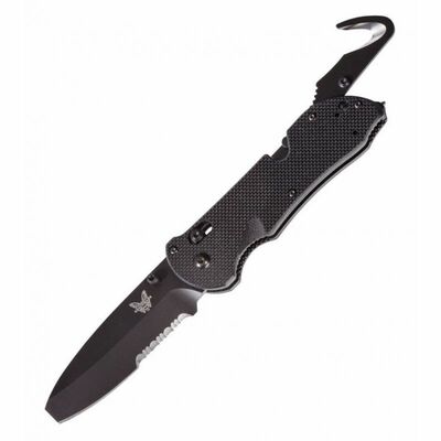 Benchmade 916SBK TRIAGE taktický vreckový nôž 8,6 cm, celočierna, G10, rozbíjač skla, rezač pásov