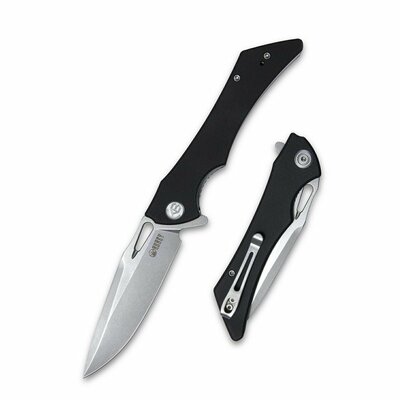 Kubey KB245D Raven Black vreckový nôž 9 cm, čierna, G10, spona