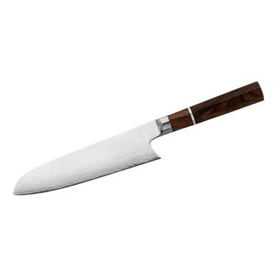Herbertz 392030 kuchársky nôž Santoku 18cm, damašek a VG-10, orechové drevo
