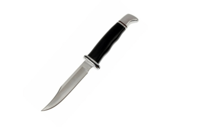 Buck BU-0102BKS 102 Woodsman pevný lovecký nôž 10,2 cm, čierna, fenol, kožené puzdro