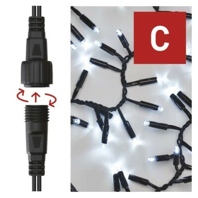 D2BC01 Emos Lighting Profi LED spojovacia reťaz čierna – cluster, 3m, vonkaj. aj vnútorná, studená b