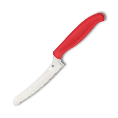 Spyderco K13SRD Z-Cut Blunt Tip Red kuchyňský užitkový nůž 11 cm, červená, plast