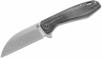 QSP Kés QS118-D1 Pelican Black Micarta Stonewash zsebkés 9,2 cm, fekete, Micarta