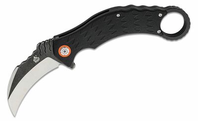 QSP Knife QS120-B Eagle Fekete zsebkés - karambit 7,7 cm, szatén/fekete, fekete, G10