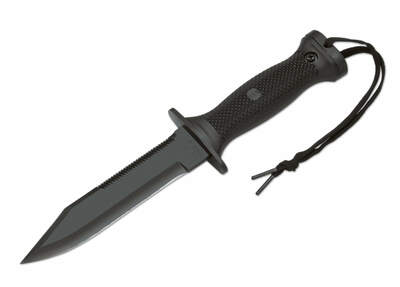 ONTARIO 02ON6141 MK3 Navy Knife taktický nôž 16,5cm, celočierny, syntetika, plastové puzdro