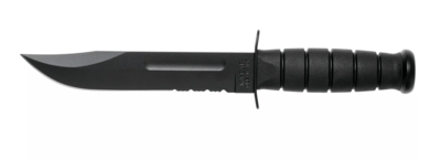 KA-BAR KB-1212 FULL SIZE BLACK bojový taktický nůž 18 cm, černá barva, kožené pouzdro