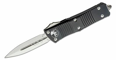 Microtech 138-10 TROOODON Standard automata kés 7,8 cm, Stonewash, fekete, alumínium