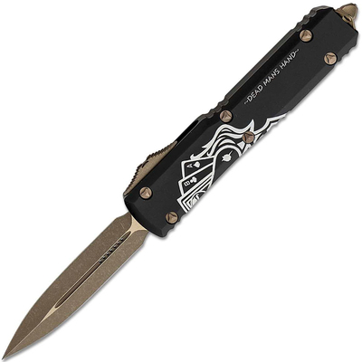 Microtech 122-13DMS Ultratech Bronze Deadmans kézi automata kés 8,8 cm, Apokaliptikus, fekete alumín