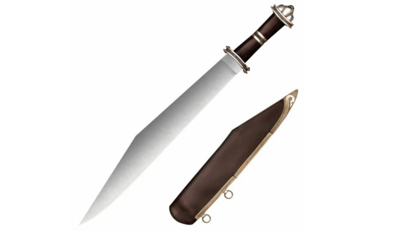 Cold Steel 88HVA Damascus Long Sax sběratelský meč 43,8 cm, dřevo Palisander, pouzdro ze dřeva a kůž