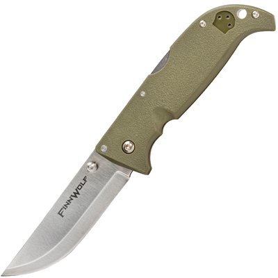 Cold Steel 20NPFZ Finn Wolf OD Green vreckový nôž do prírody 8,9 cm, zelená, Griv-Ex