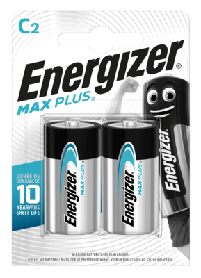 Energizer Max Plus malý monočlánek C E93 / LR14 BP2 alkalické baterie 2ks 7638900423334
