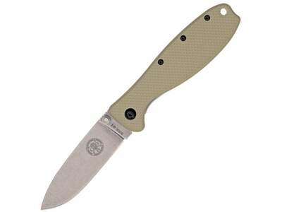 ESEE BRKR1DT Zancudo Desert Tan vreckový nôž 7,7 cm, Stonewash, piesková, FRN