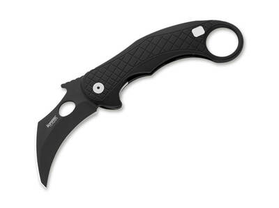 LionSteel 01LS206 LE One Black Chemical Black kapesní nůž - karambit 8,2 cm, celočerná, hliník