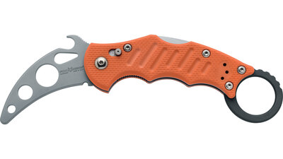 FOX knives FX-599 XTTK Karambit tréninkový kapesní nůž 6,5 cm, oranžová, černá, G10