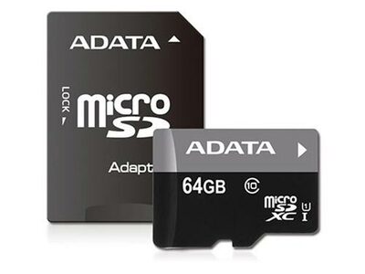 ADATA MicroSDXC Premier Class10 64 GB memóriakártya (AUSDX64GUICL10-RA1)