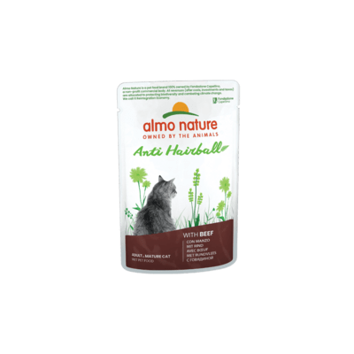 Almo Nature Anti-Hairball kapsička pre mačky - hovädzie mäso, 70g