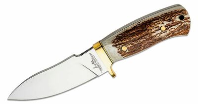 Gil Hibben GH5084GS CHUGACH lovecký nůž 11,8 cm, paroh, mosaz, kožené pouzdro