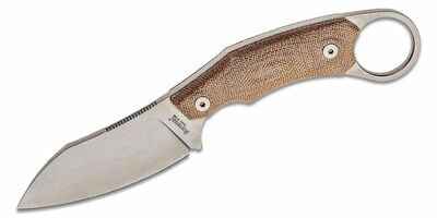 LionSteel 02LS053 H1 Micarta Natural outdoorový nôž - karambit 7,5 cm, hnedá, Micarta, kožené puzdro