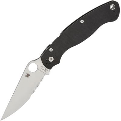 Spyderco C36GPS2 Military 2 Reveal 13 zsebkés 10,2 cm, részleges fogazás, szatén, fekete, G10