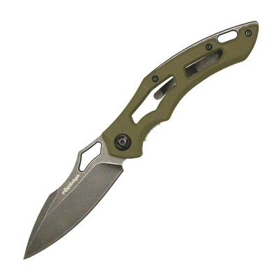 FOX kések FE-033 EDGE SPARROW OD GREEN zsebkés 8 cm, Stonewash, zöld, G10