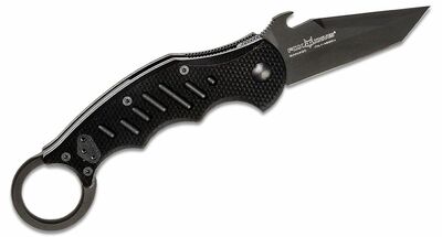 FOX knives FX-597 THE DART vreckový nôž - karambit 6,5 cm, celočierna, G10, hliník