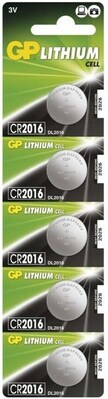 GP CR2016 knoflíkové lithiové baterie 5ks 1042201615