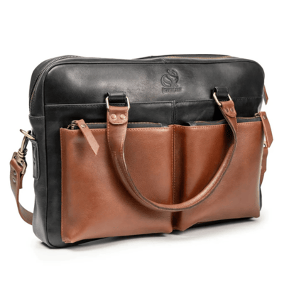 LC_Ultimate_Black Beavercraft Ultimate – Leather Briefcase Laptop Bag, Black