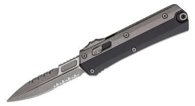 Microtech 184-12AP Glykon Bayonet Combo automatický nůž 9,5 cm, Apocalyptic, černá, hliník, titan