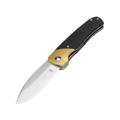 Kizer V3661C1 Kalapács zsebkés 7,3 cm, szatén, fekete, Micarta, sárgaréz