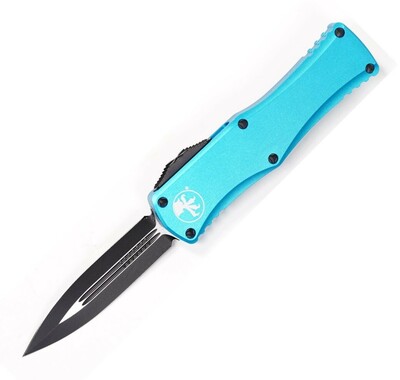 Microtech 702-1TQ HERA Turquoise Standard automata kés 7,9 cm, fekete, türkiz, alumínium