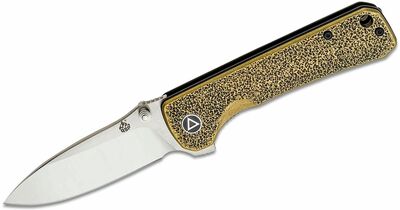 QSP Knife QS131-K Hawk vreckový nôž 8,2 cm, mosadz s textúrou pomarančovej kôry