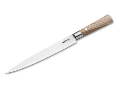 Böker Manufaktur Solingen 130445DAM Damascus Olive krájecí nůž 22,9 cm, damašek, olivové dřevo