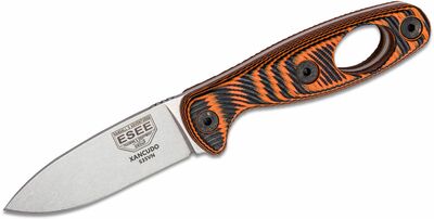 ESEE XAN1-006 Xancudo pevný outdoorový nôž 7,6 cm, čierno-oranžová, G10, puzdro, otvor