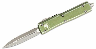 Microtech 147-10DOD UTX-70 D/E Distressed OD Green automatický nôž 6,1 cm, Stonewash, zelená, hliník