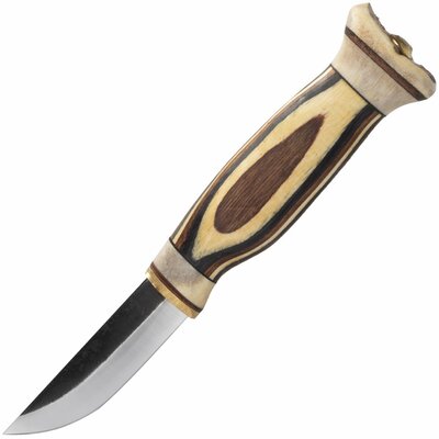 WOOD JEWEL WJ23Z Zebraknife lovecký nůž 7,7 cm, dřevo, kožené pouzdro