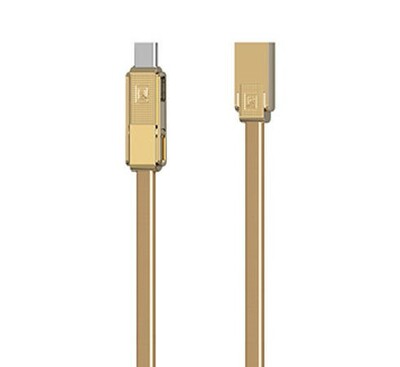 Remax RC-070th datový kabel 3v1 (USB-C, micro-USB, lightning) 1m zlatý AA-7068