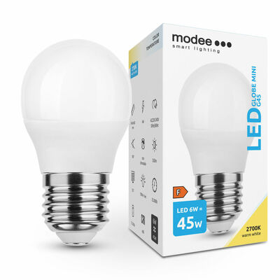 Modee Lighting LED žiarovka Globe Mini G45 6W E27 teplá biela