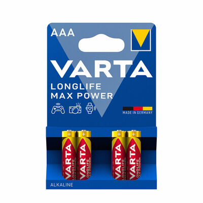 VARTA Longlife Max Power alkalická mikrotužková batéria AAA, 4ks