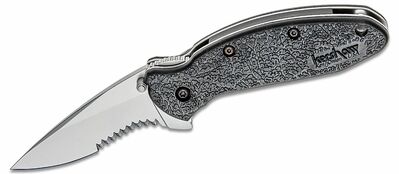 Kershaw 1620ST SCALLION HALF-SERRATED vreckový nôž s asistenciou 6 cm, čierna, GFN