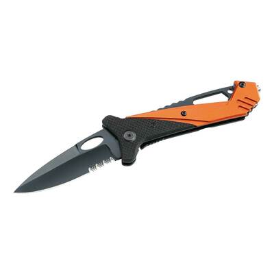 Herbertz 208112 vreckový záchranársky nôž 8 cm, čierno-oranžová, G10, hliník