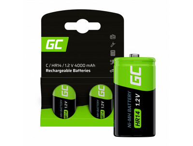 Green Cell GR13 nabíjateľné batérie 2x C R14/HR14 Ni-MH 4000 mAh