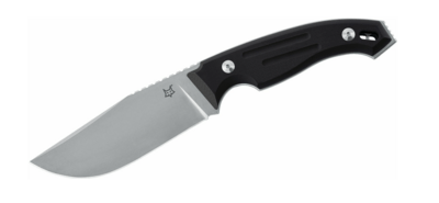 Fox Knives FX-510 Octopus Vulgaris vnější nůž 11,5 cm, černá G10, Stonewash, kožené pouzdro