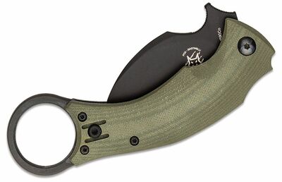 FX-591 OD FOX kések BLACK BIRD -BASTINELLI KARAMBIT BLACK BLADE G10 GREEN NYEL