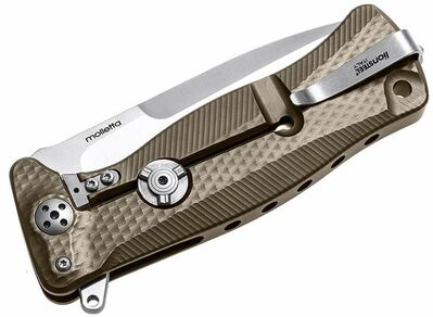 SR11 B LionSteel Solid Titanium knife, RotoBlock, Sleipner BRONZE  with FLIPPER