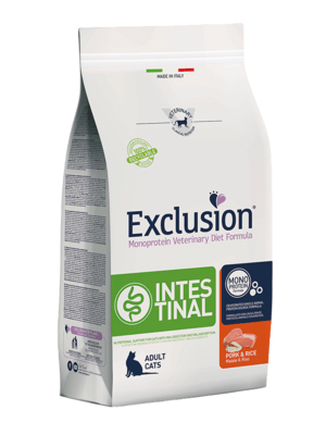 EXCLUSION CINP03 INTESTINAL CAT veterinární krmivo pro kočky 300g, vepřové/rýže