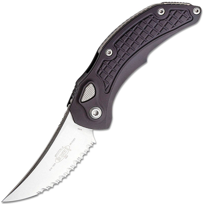 Microtech 268A-12 Brachial Serrated automatický kapesní nůž 8,9 cm, Stonewash, černá, hliník