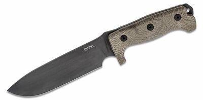 LionSteel M7B CVG velký outdoorový nůž 18 cm, černá, zelená, Micarta, pouzdro kydex/cordura