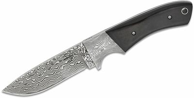 Böker Plus 02BO090DAM M-ONE Damast lovecký nůž 9 cm, damašek, ebenové dřevo, kožené pouzdro